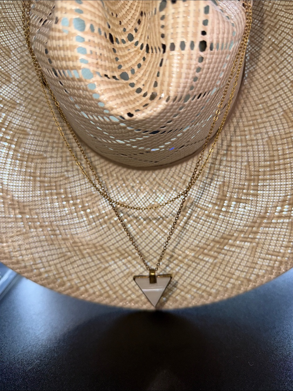 Double Strand Triangle Fashion Necklace